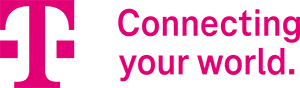 T logo with lettering "Connecting your world."